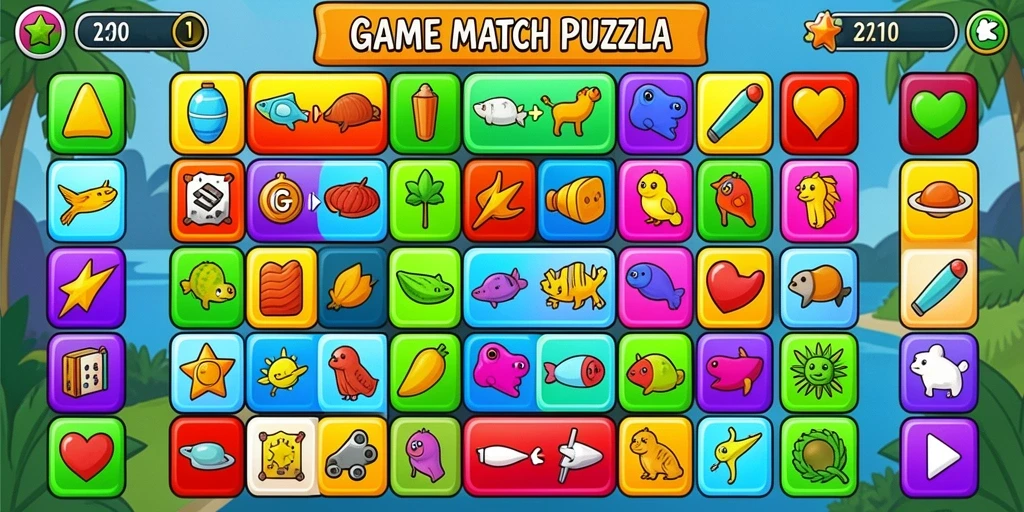 Tampilan awal game yang menarik dan penuh warna.