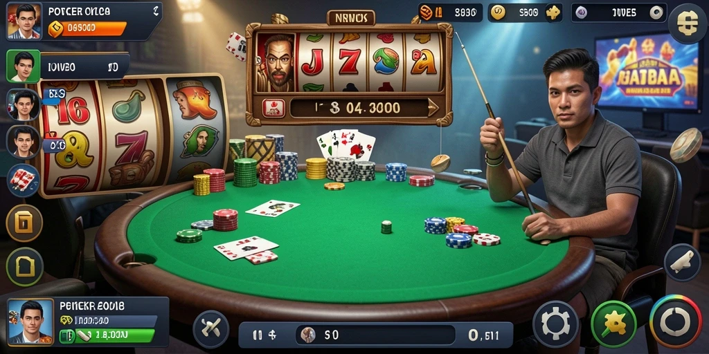 Tampilan grafis yang menawan dari lingkungan game.